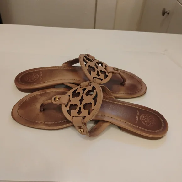Tory Burch Brown Leather Miller Sandals - Picture 3 of 16